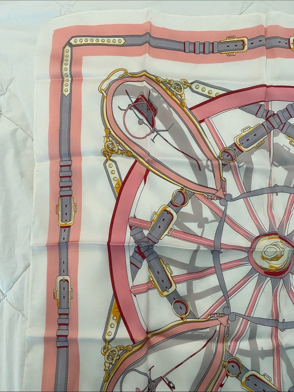 8 Other Reasons Silk -Feel Pink & White Printed Scarf - Designer Style NWT